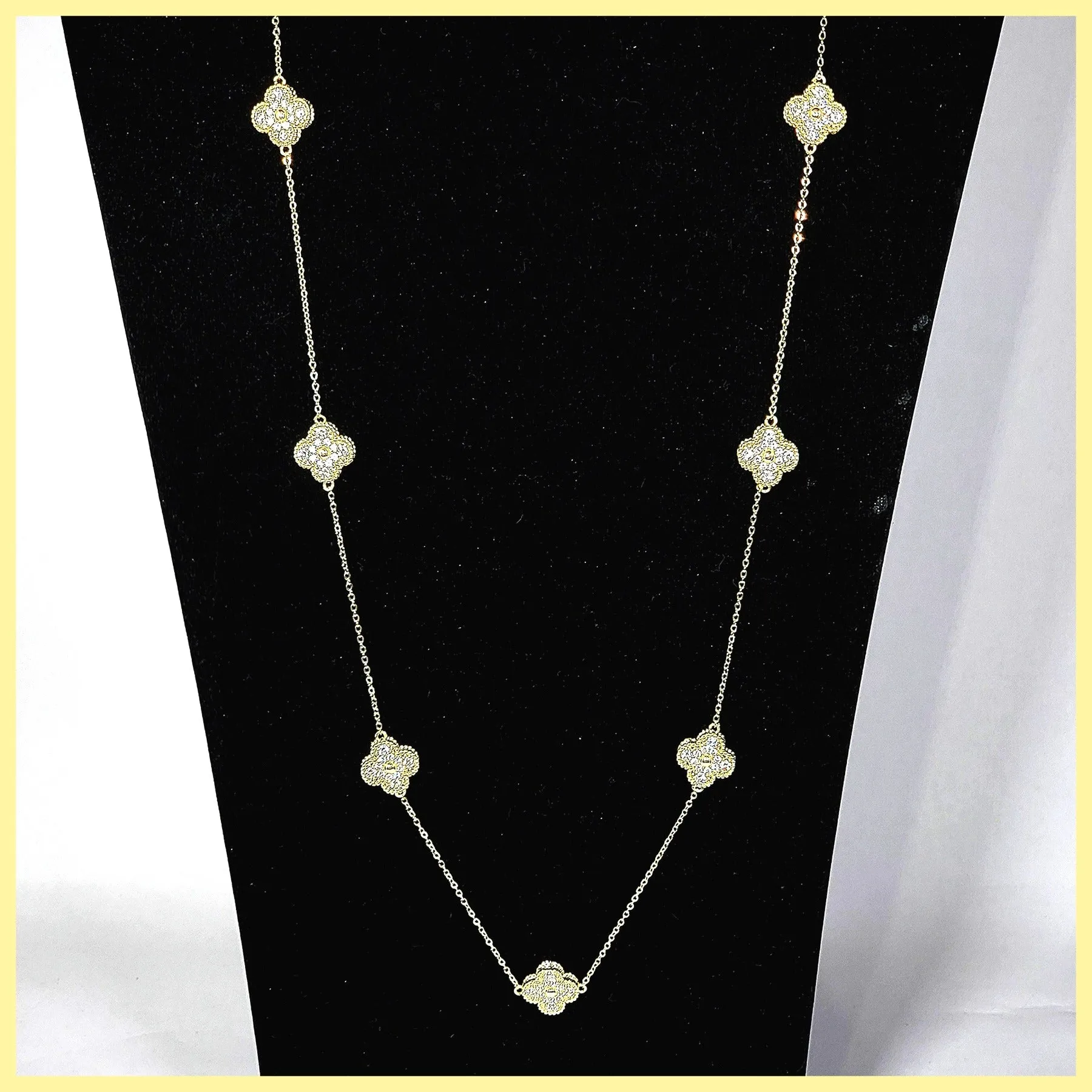 Long Clover Station Necklace