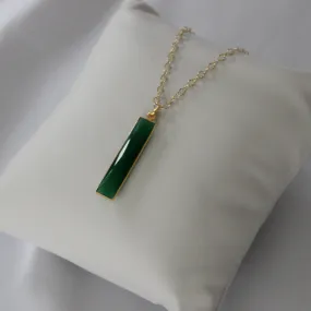 Long Green Garnet Necklace