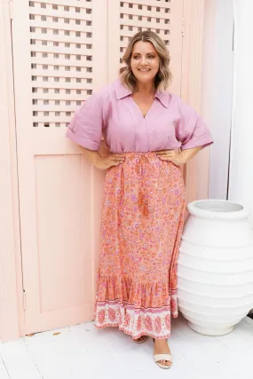 Long Skirt - Peach Floral