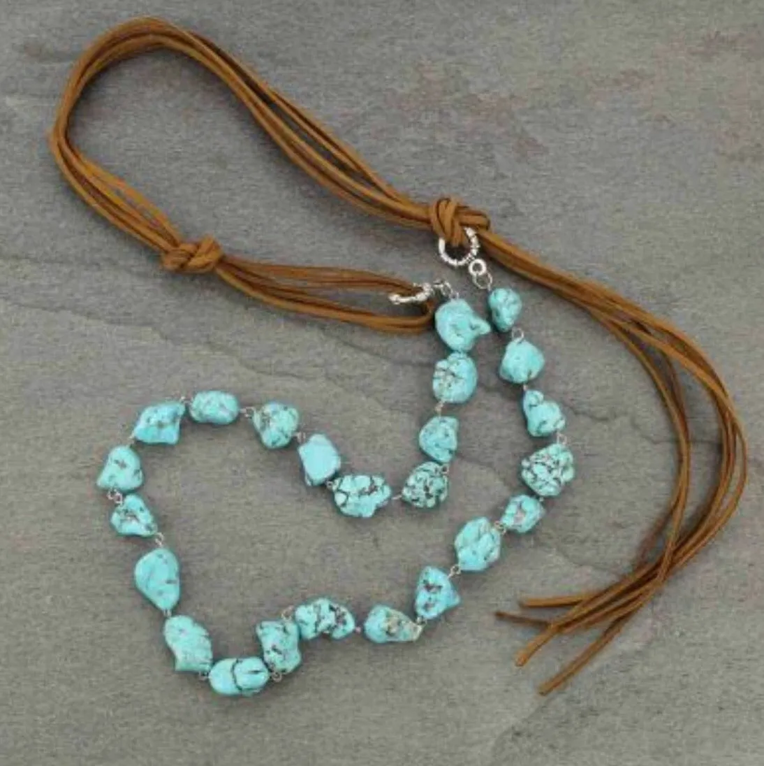 Long Turquoise stone necklace