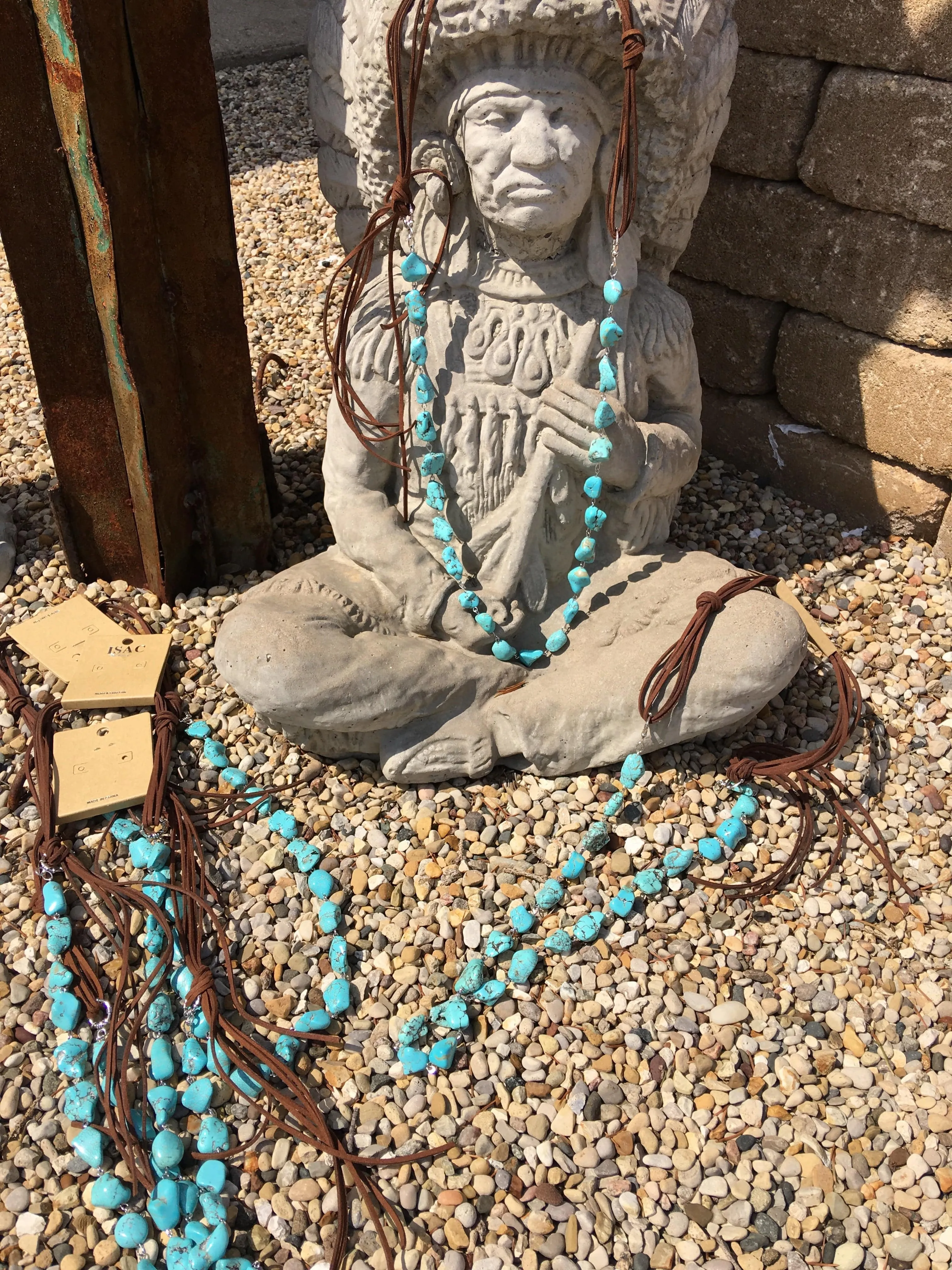 Long Turquoise stone necklace