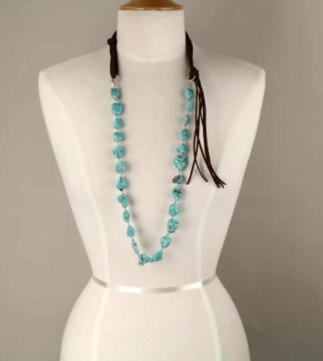 Long Turquoise stone necklace