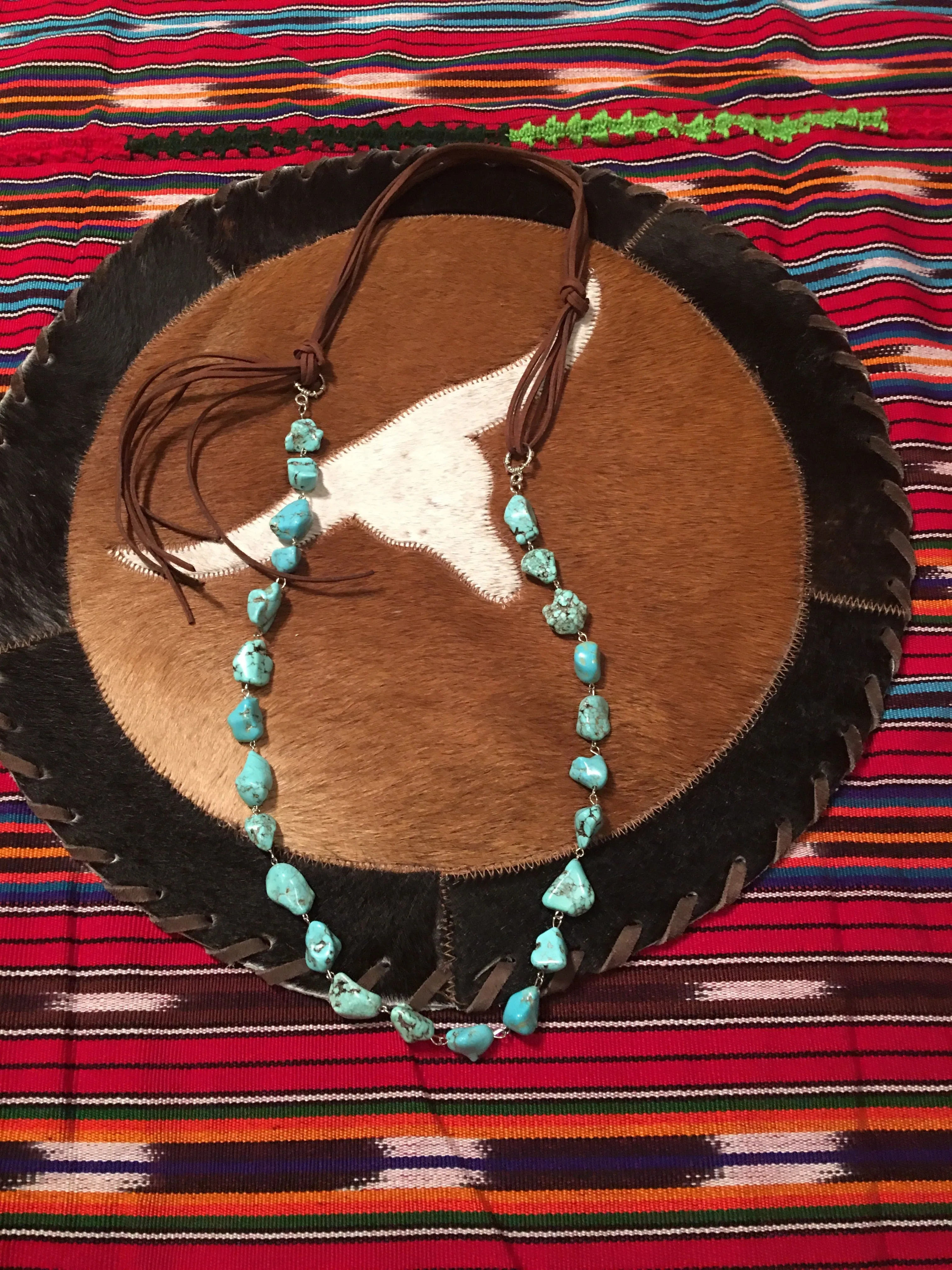 Long Turquoise stone necklace