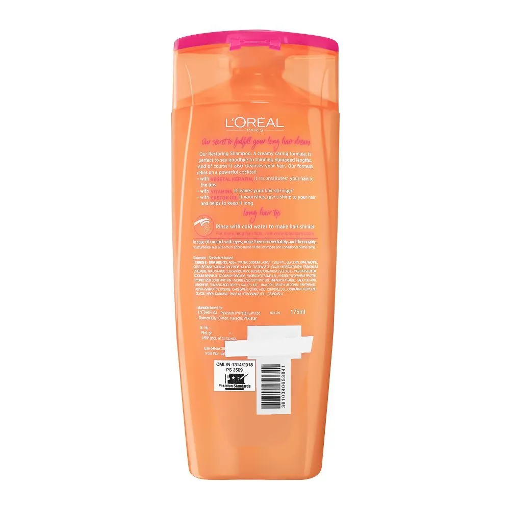 L'Oreal Paris Dream Long Restoring Shampoo, Weakened Long Hair, 175ml