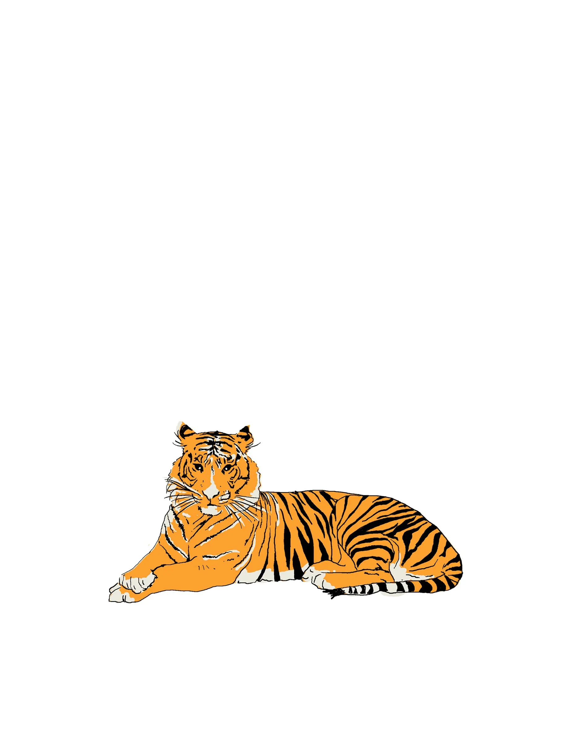 Lying Down Tiger Wall Sticker