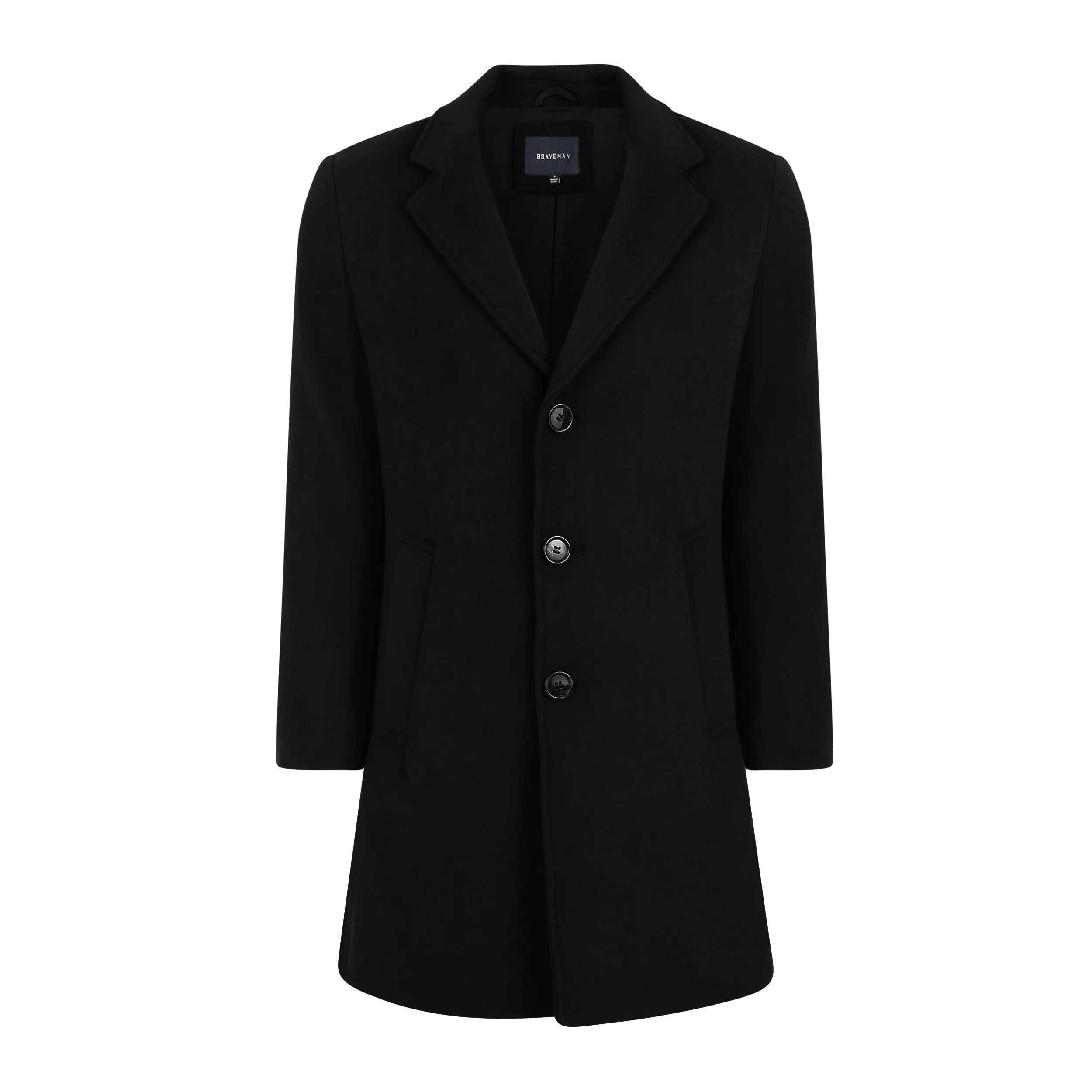 Men's Tailored Wool Blend Notch Collar Wool Blend Walker Car Coat Jacket