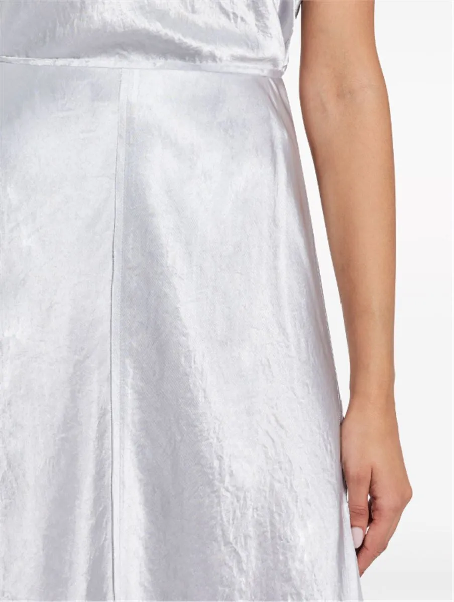 METALLIC HIGH-WAIST MIDI SKIRT