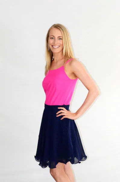 Navy Lined Skater Skirt