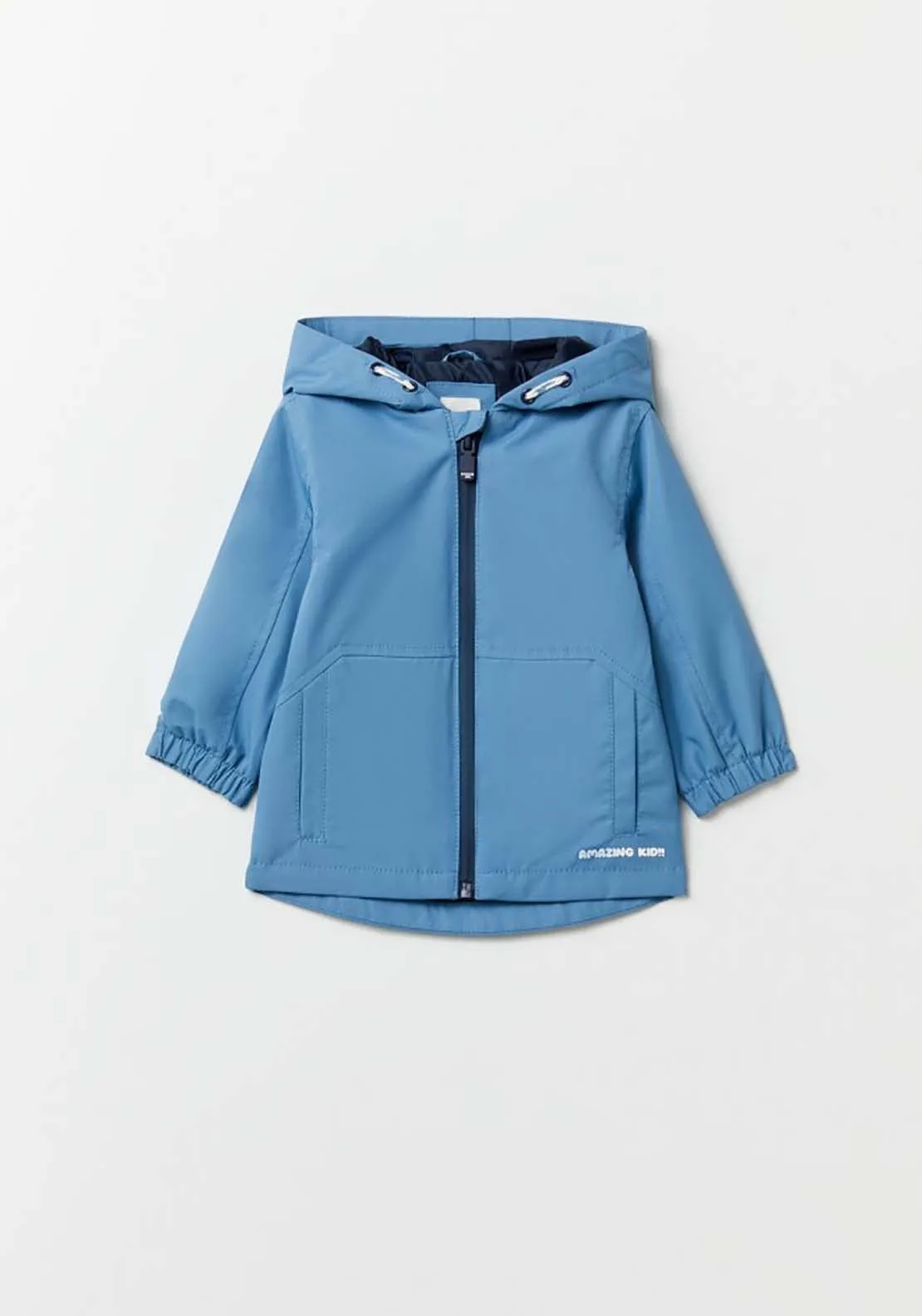 Plain Hooded Windbreaker - Blue