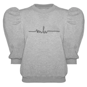 PUFFY SLEEVE TEAMJUMPER GREY