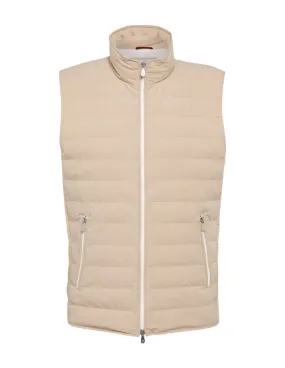 Quilted Down Vest | Sand