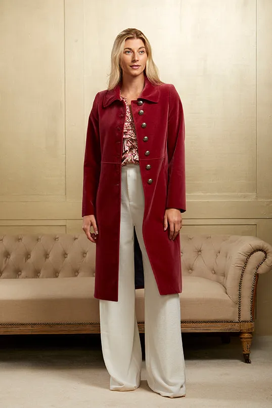 Richmond - Rose Pink Velvet Coat - 65% OFF