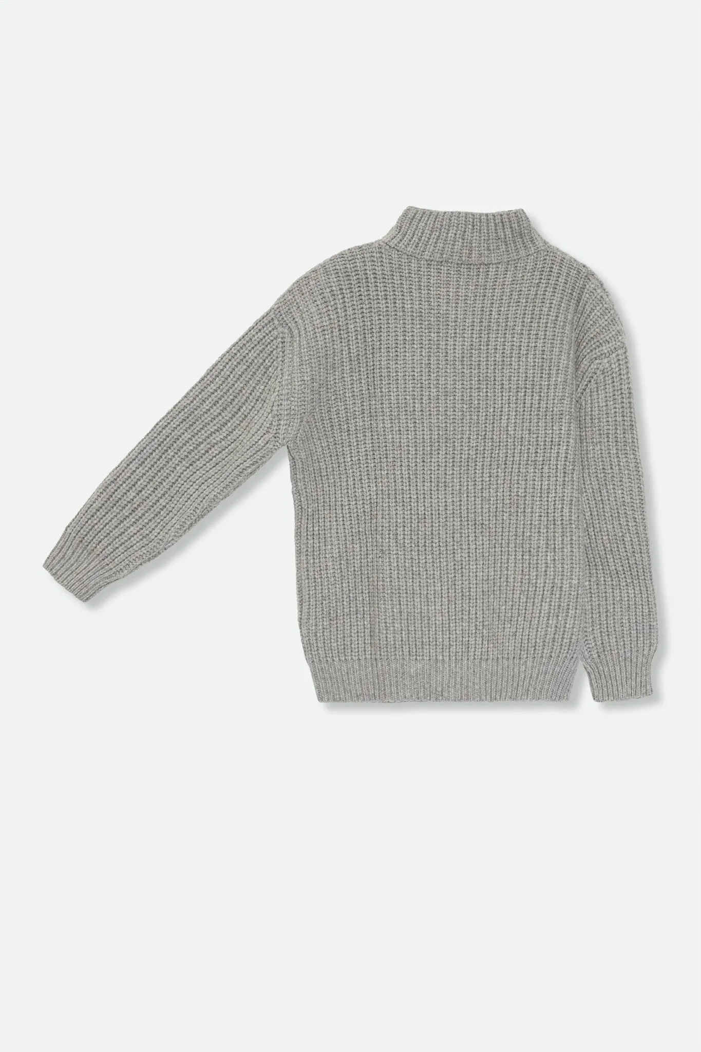 SERA SWEATER IN EXTRAFINE MERINO WOOL IN LIGHT HEATHER GREY