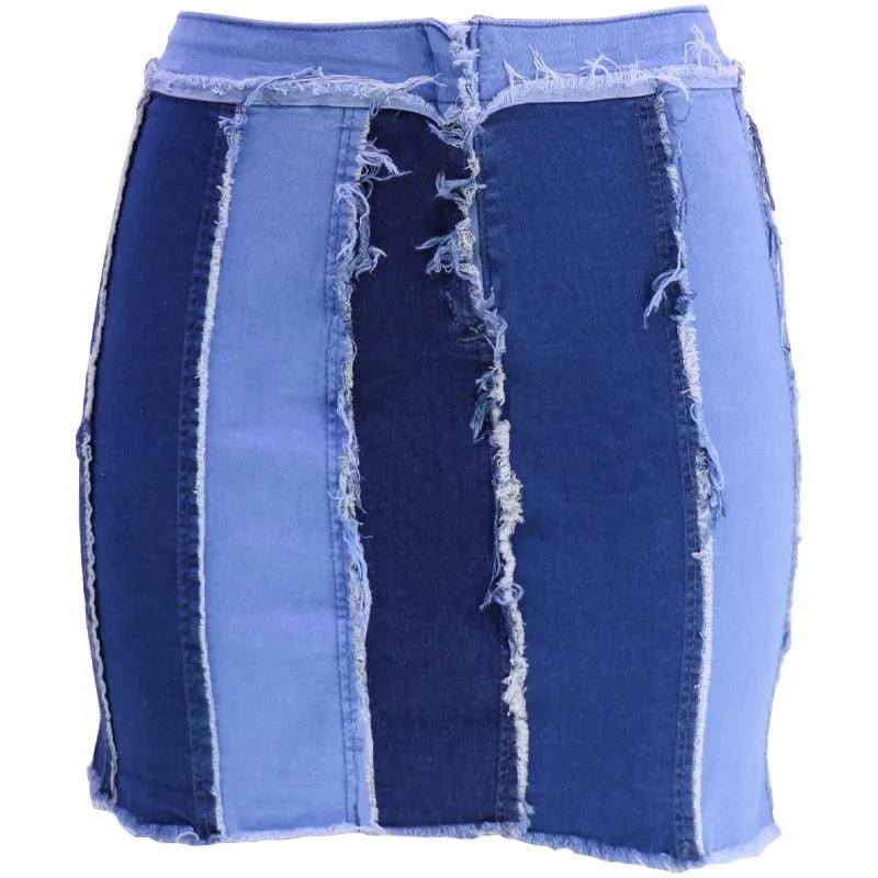 Sexy Stretch High Waist Hip Skirt Denim Skirt