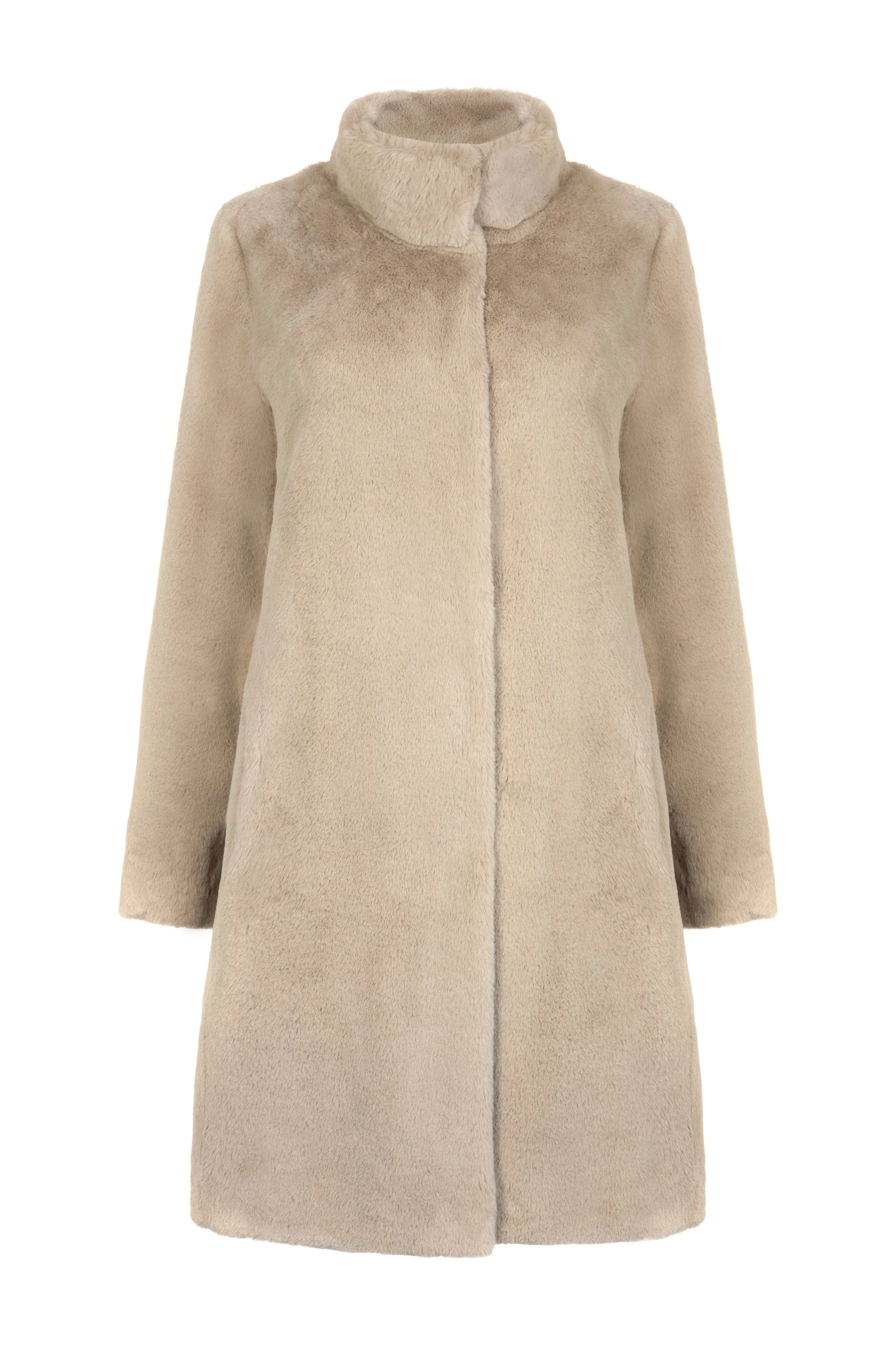 Signature Bette Long Recycled Vegan Fur Coat | Camel