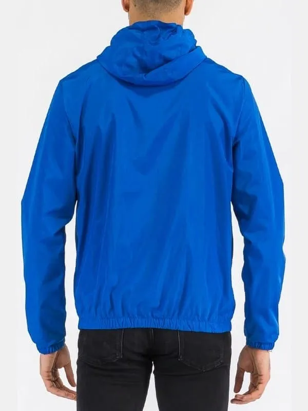 SOLID HOODED LIGHTWEIGHT WINDBREAKER JACKET