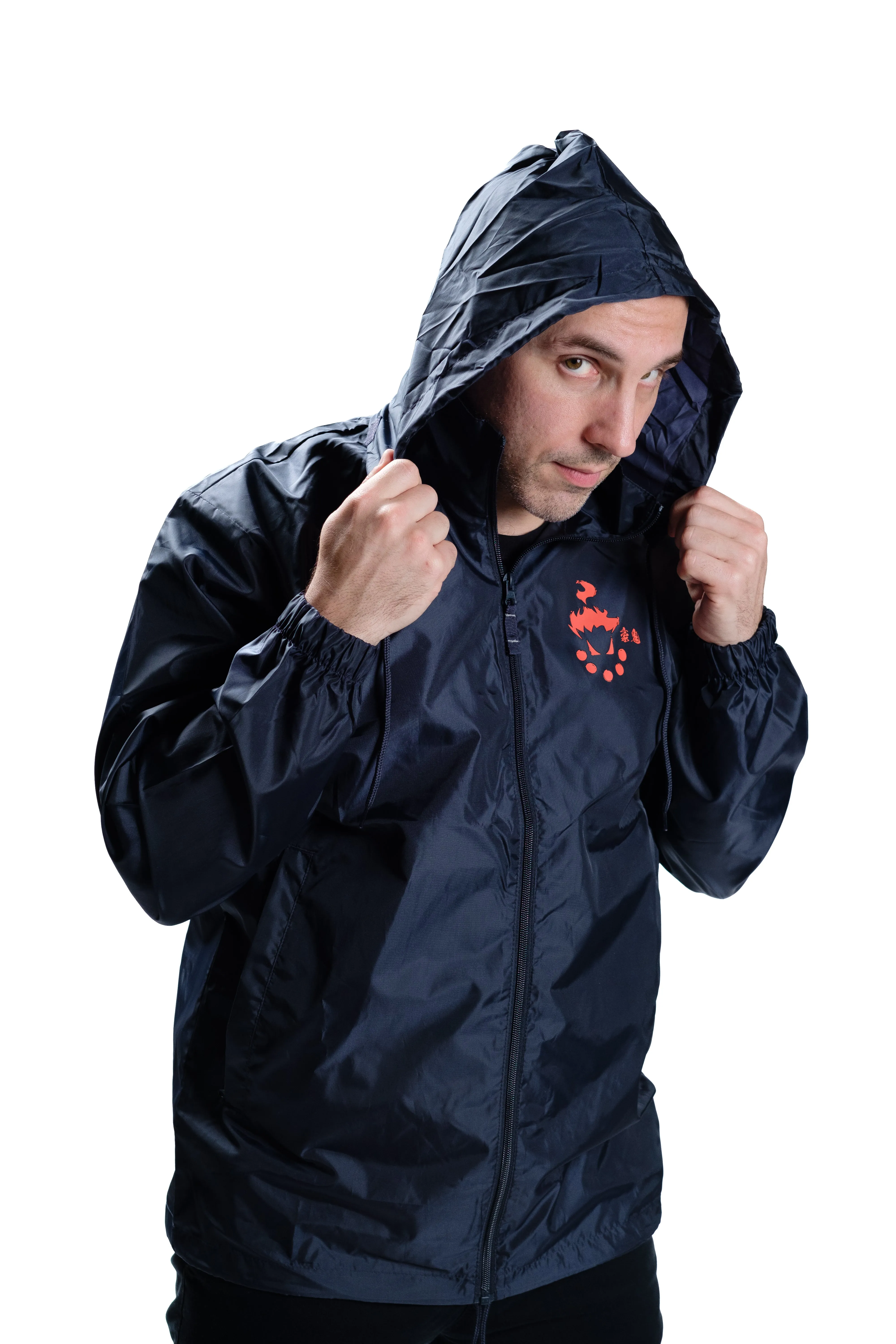 Street Fighter Akuma Heaven Premium Navy Windbreaker Jacket