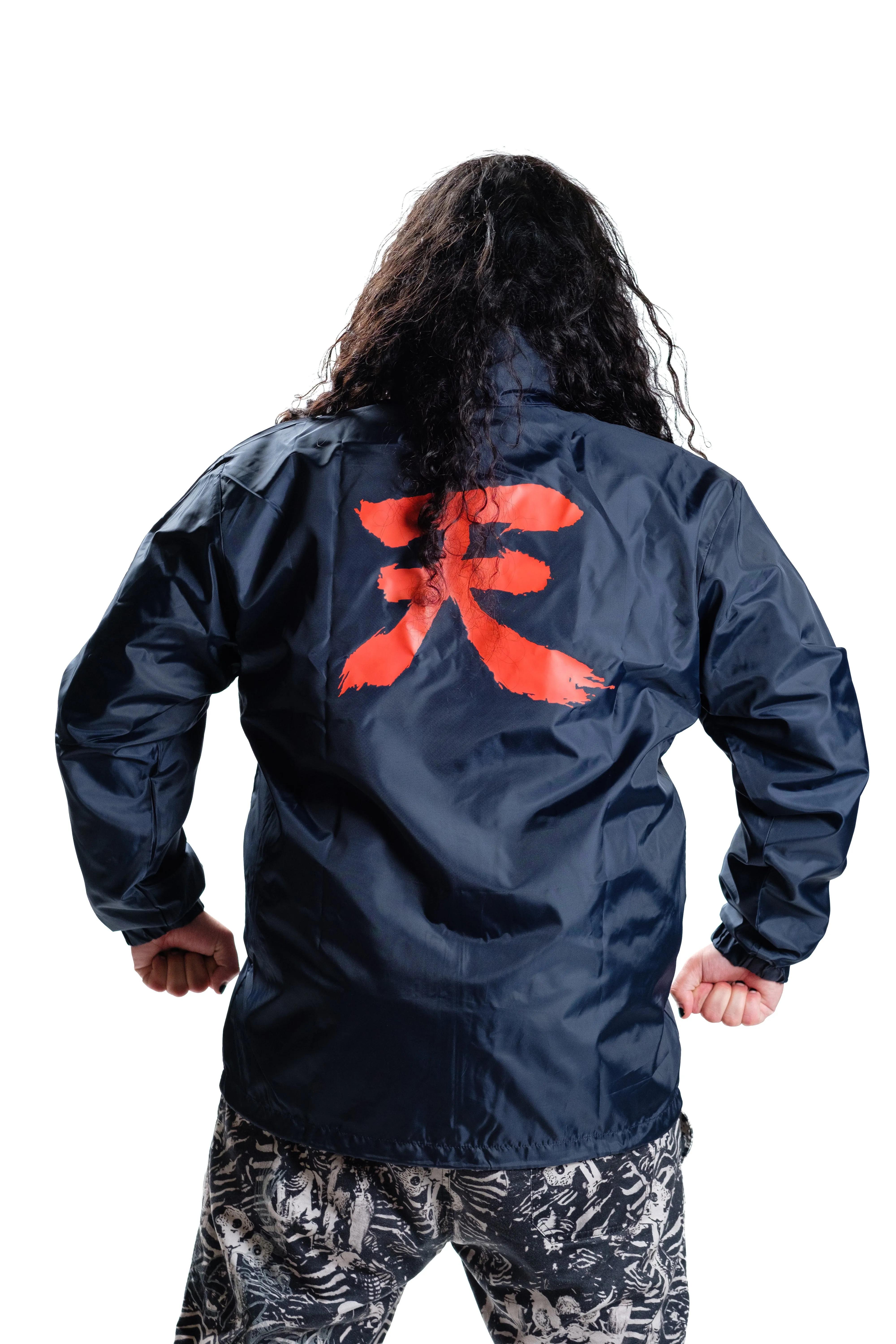 Street Fighter Akuma Heaven Premium Navy Windbreaker Jacket