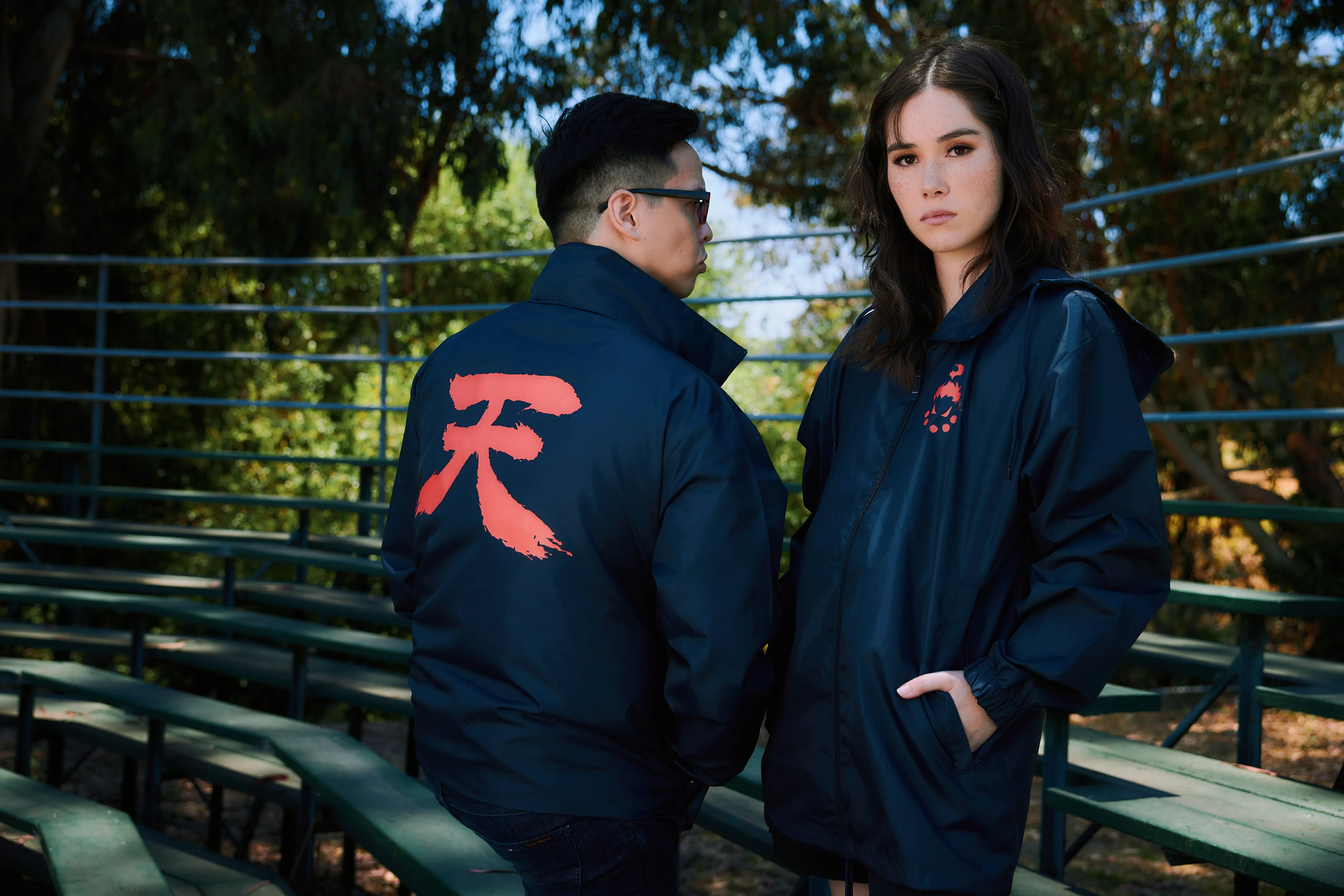 Street Fighter Akuma Heaven Premium Navy Windbreaker Jacket