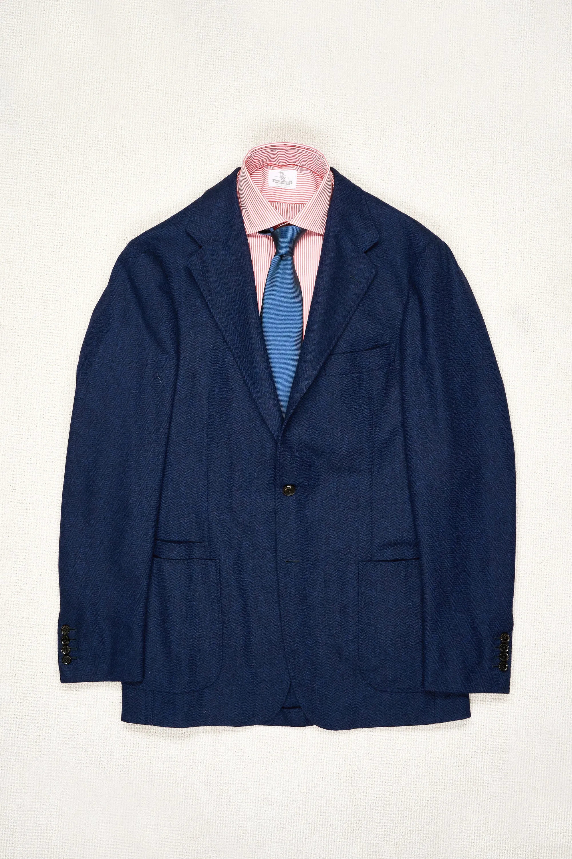 The Armoury by Ring Jacket Model 3 Navy Wool/Cashmere Herringbone Sport Coat