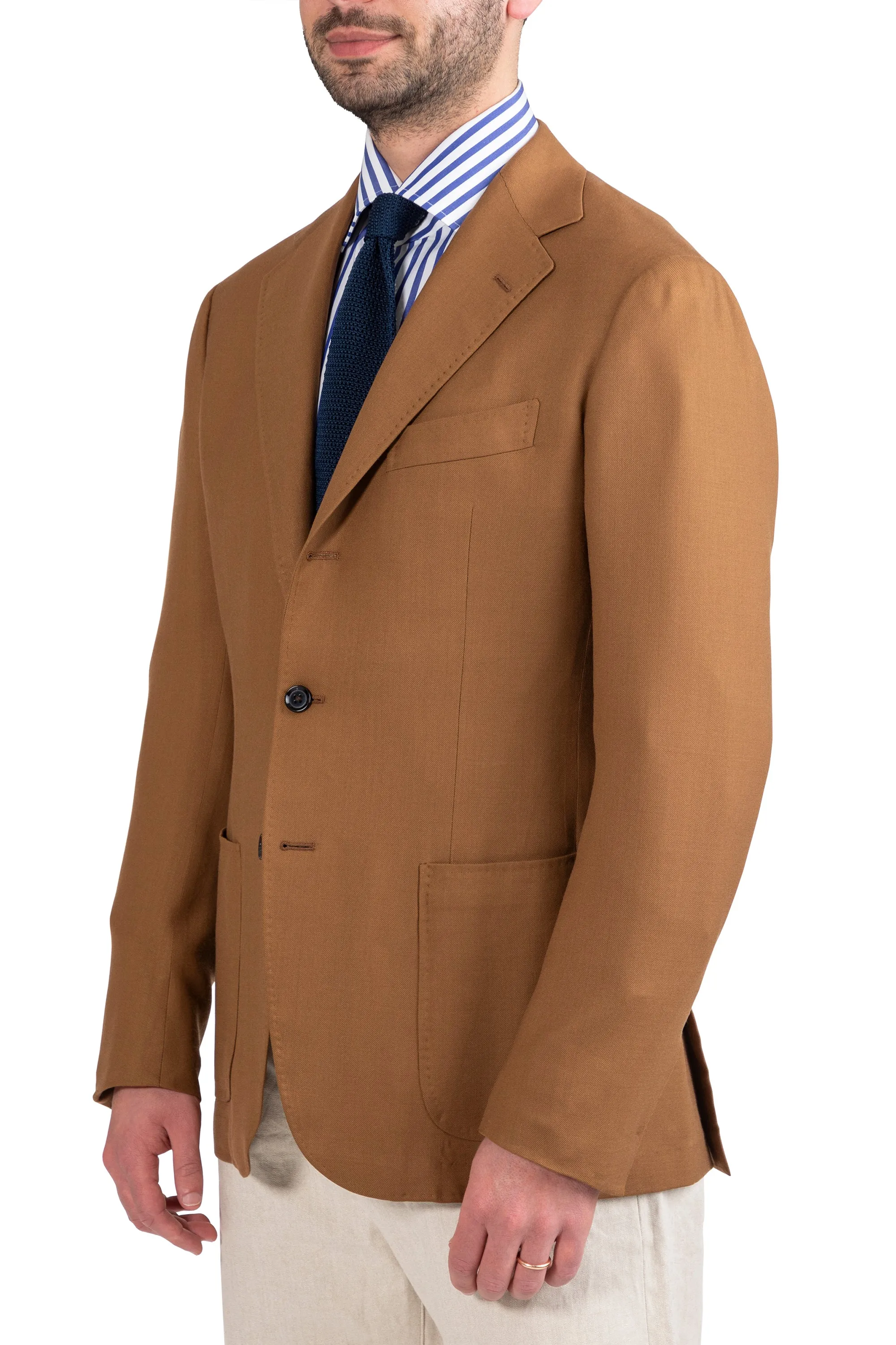 The Armoury Model 3 Mustard Brown Dormeuil Wool Silk Sport Coat