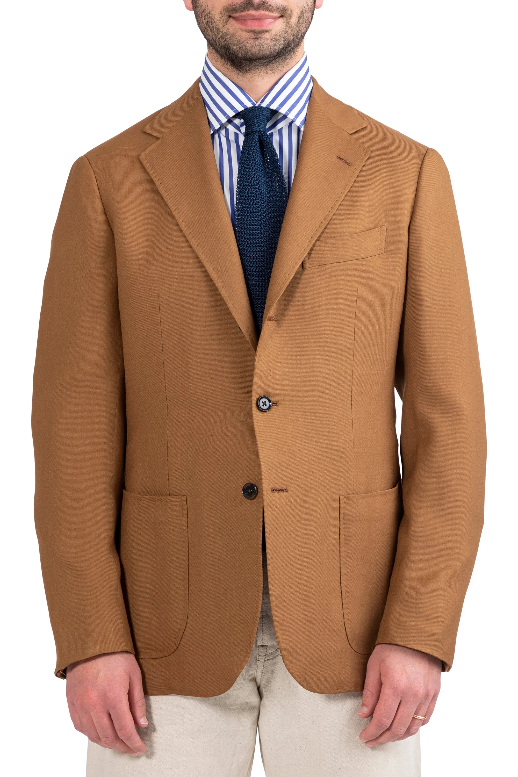 The Armoury Model 3 Mustard Brown Dormeuil Wool Silk Sport Coat