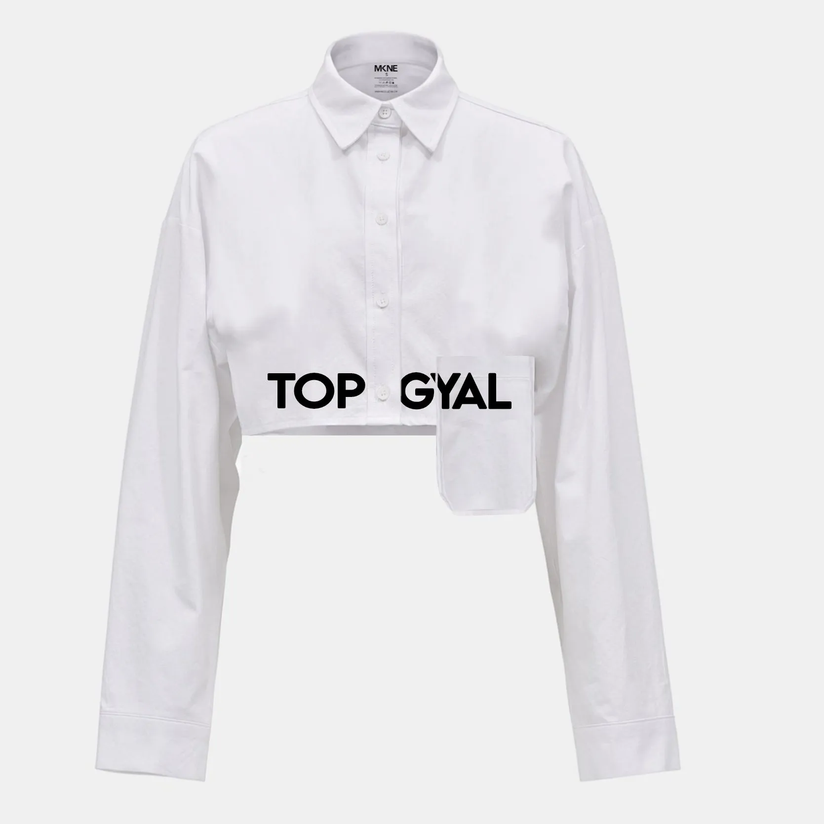 TOP GYAL CROPPED BUTTON DOWN