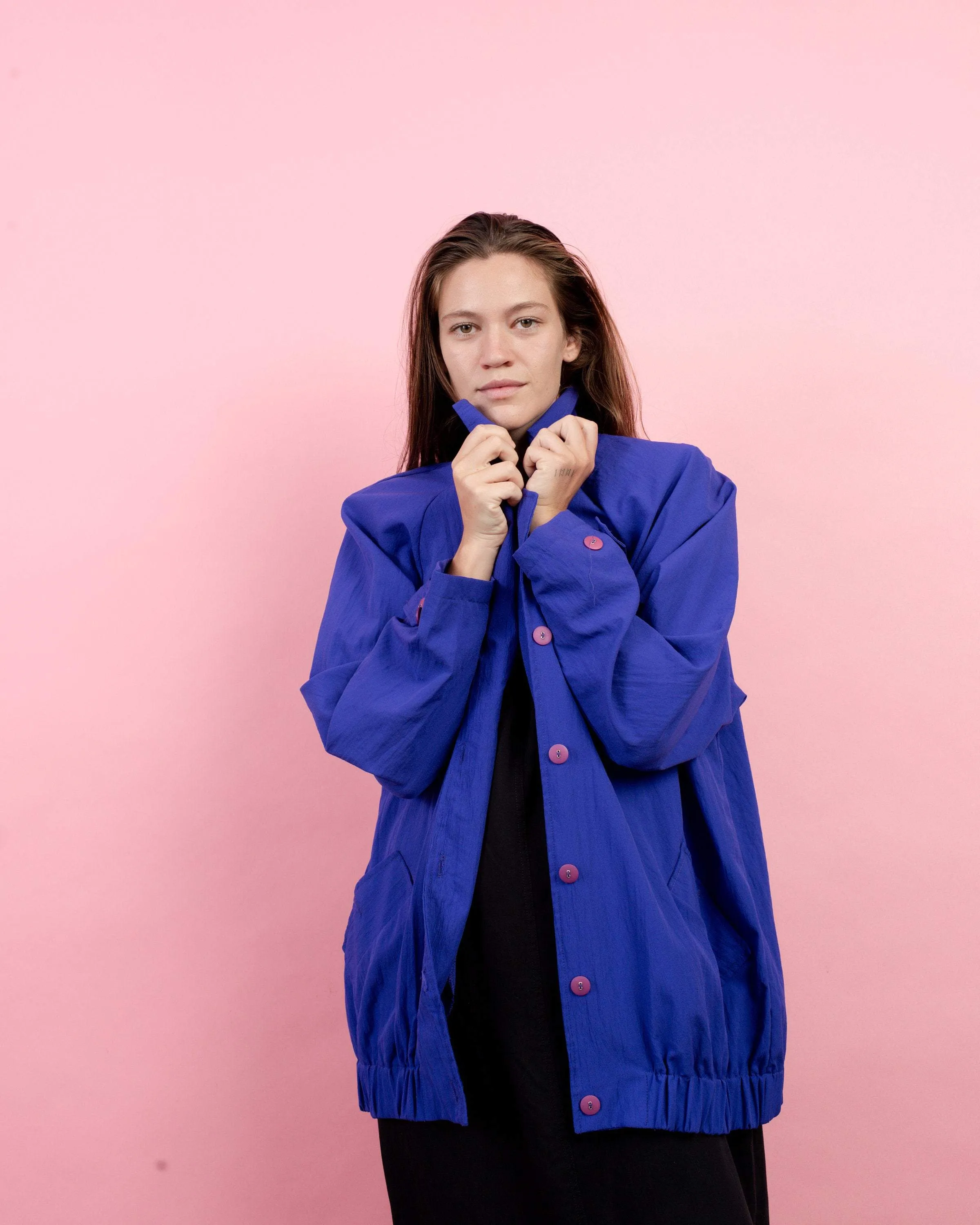 Vintage Oversized Purple Windbreaker (S/M)