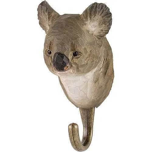 WILDLIFE GARDEN Hand Carved Hook KOALA