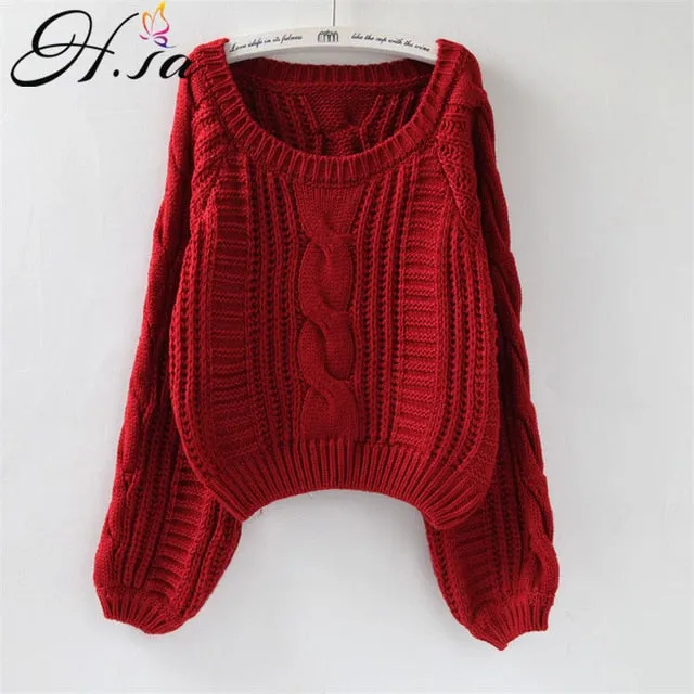 Women Pull Sweaters Chic Short Sweater