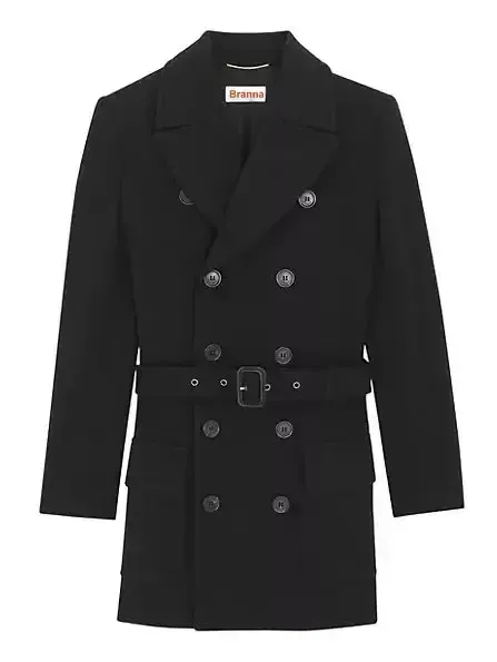 Women’s Belted Double-Breasted Wool-Blend Jersey Trench Coat