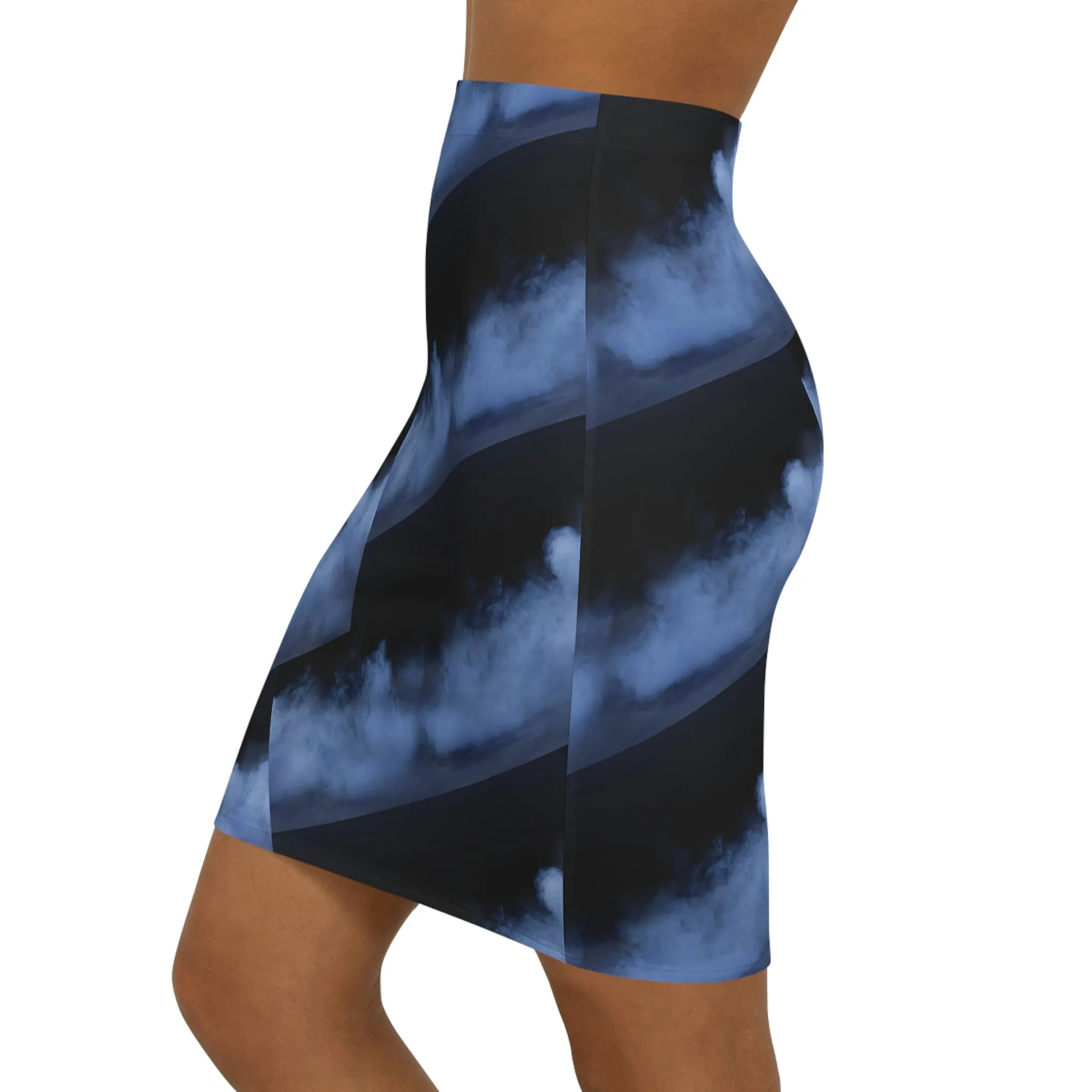 Women's Blue Smoke Mini Skirt