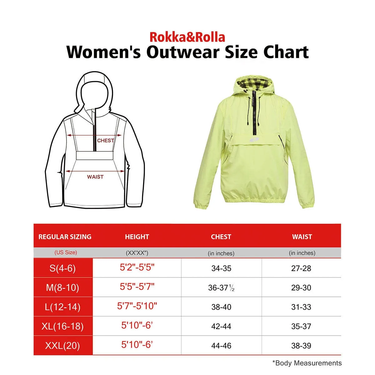 Women's Pullover Anorak Rain Jacket Windbreaker